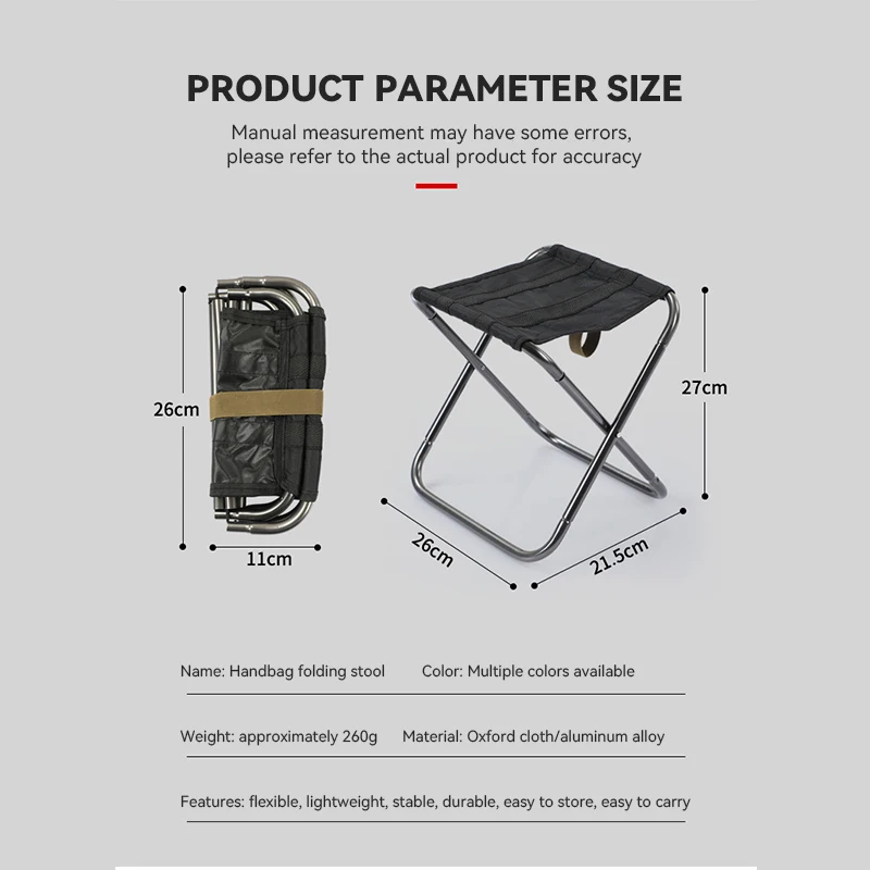 Wholesales Outdoor Aluminum Alloy Folding Chair Camping Folding Small Stool Fishing Mini Portable Stool Beach Climbing Chair