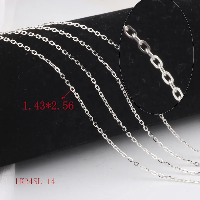 Fine Jewelry Thin Cable Chain Multi Size For Choice S925 Sterling Silver Round Flat Cross Link O Chain For DIY Jewelry Making
