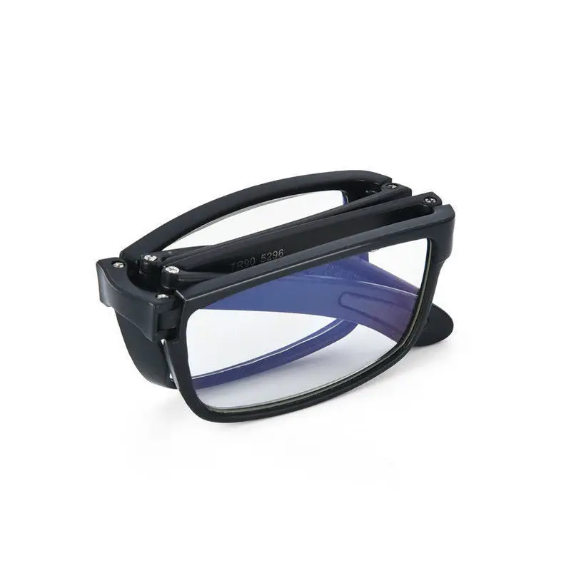 Portable foldable presbyopic glasses with degree, anti-blue light blocking pocket reading glasses