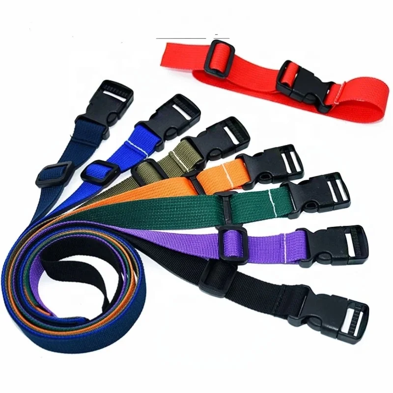 Logo custom personalised travel accessories color adjustable ribbon luggage strap belt