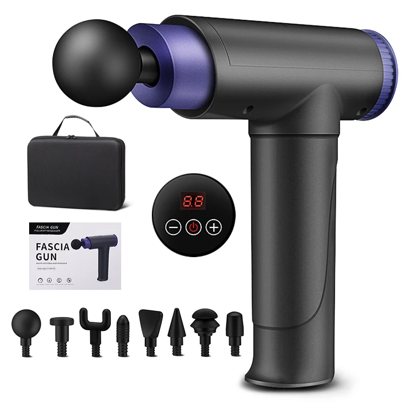 portable fascia high quality lcd display body vibration massage gun sports deep muscle deep tissue massager