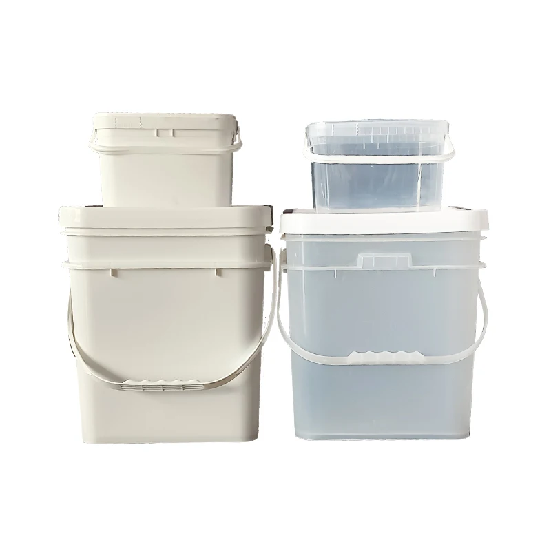 3L 10L Plastic Square Buckets Wholesale tools bucket can Printing  logo Color  Square Detergent powder bucket