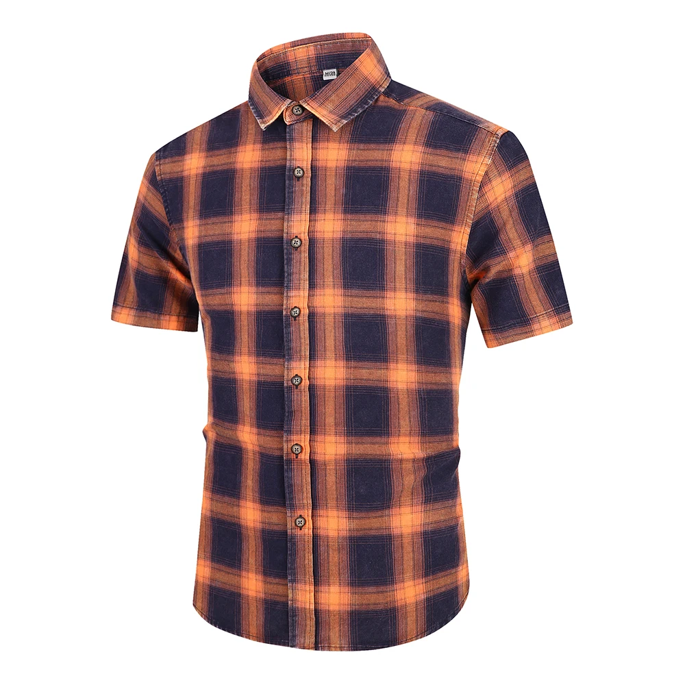 Custom man wholesale men slim fit spring checked shirts for men