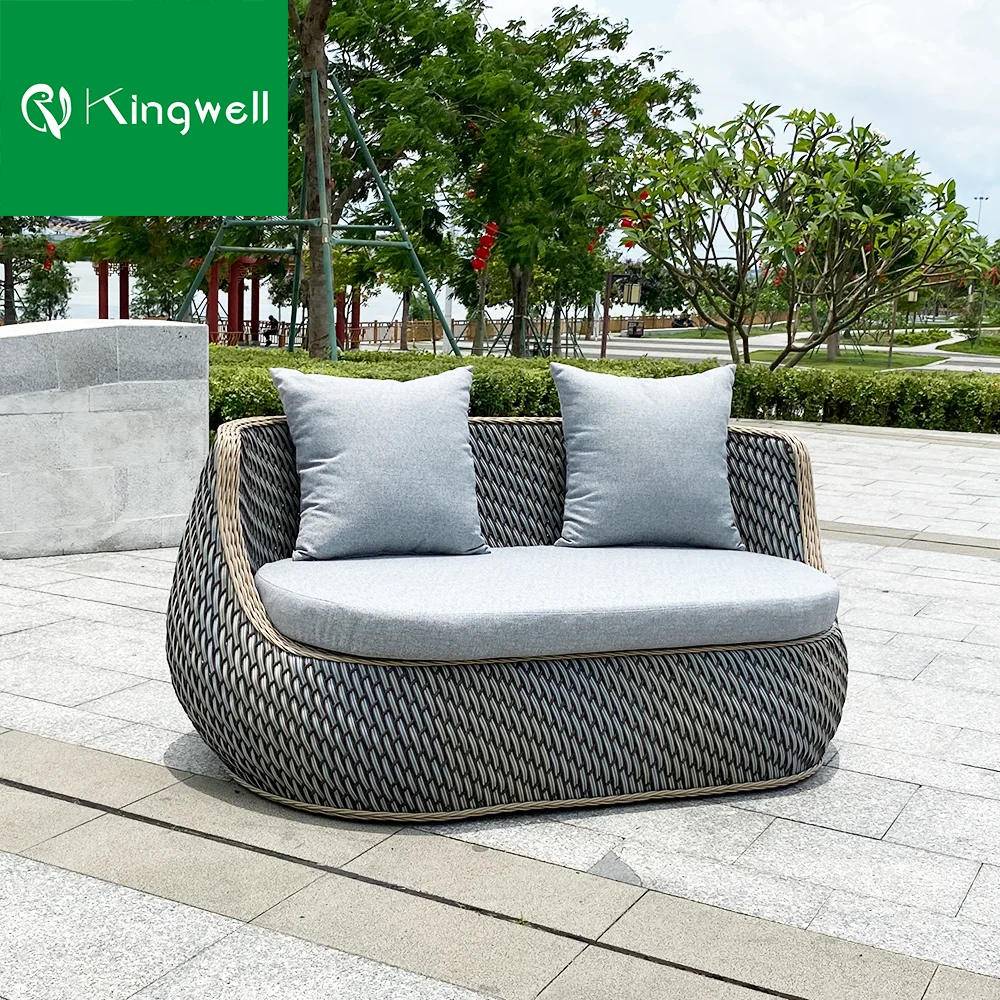 Factory direct high quality aluminum frame and rattan weaving outdoor furniture garden hotel sofa set