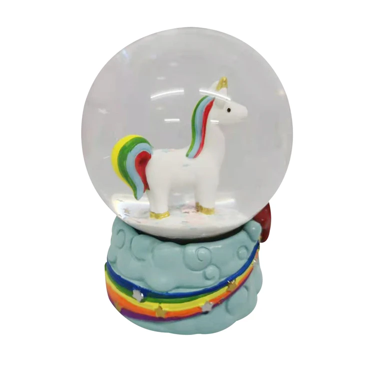 Snow Ball Unicorn Crafts Dia80mm Custom Water Snow Globe