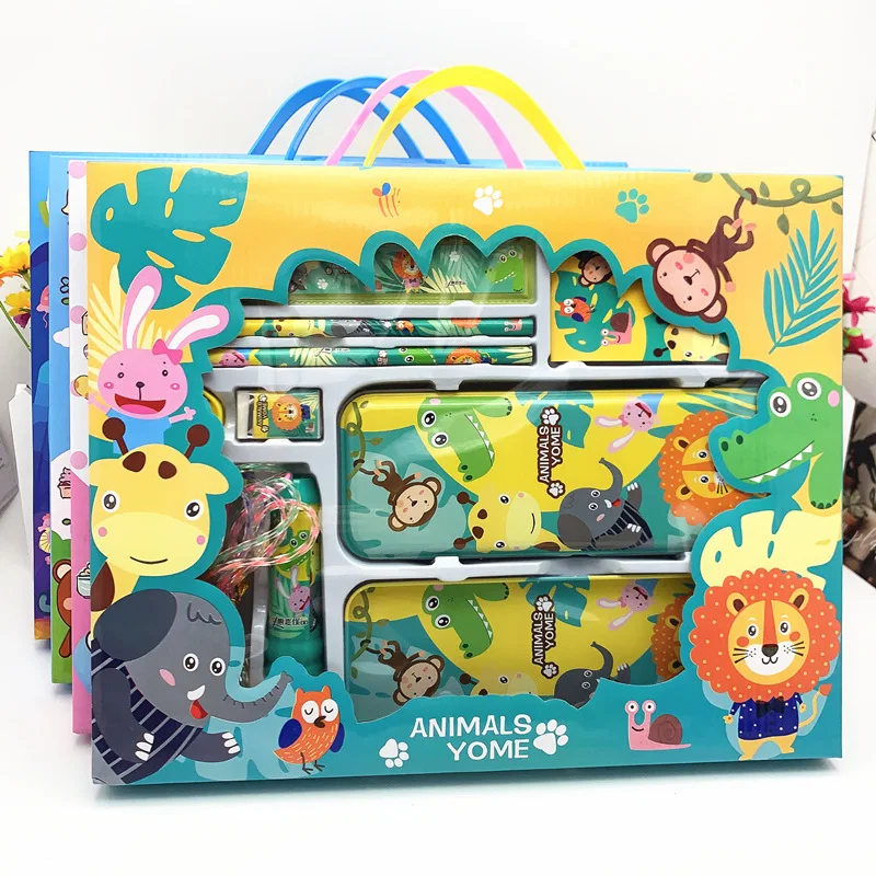 Factory Price Kids Stationery Set School Students color pen Set Cute Stationary Set Gift Box
