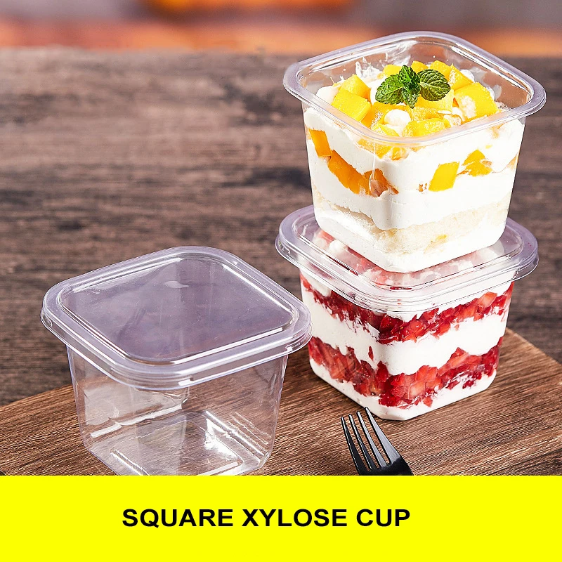 Wholesale Custom Printed Mini Clear Disposable Plastic Yogurt Pudding Desert Dessert Ice Cream Cups With Lids