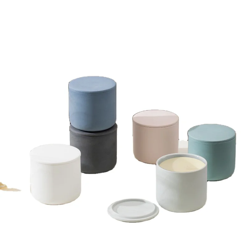 Wholesale Home Decorative Candle Jar Container Matt Clay Unique Ceramic Candle Jar