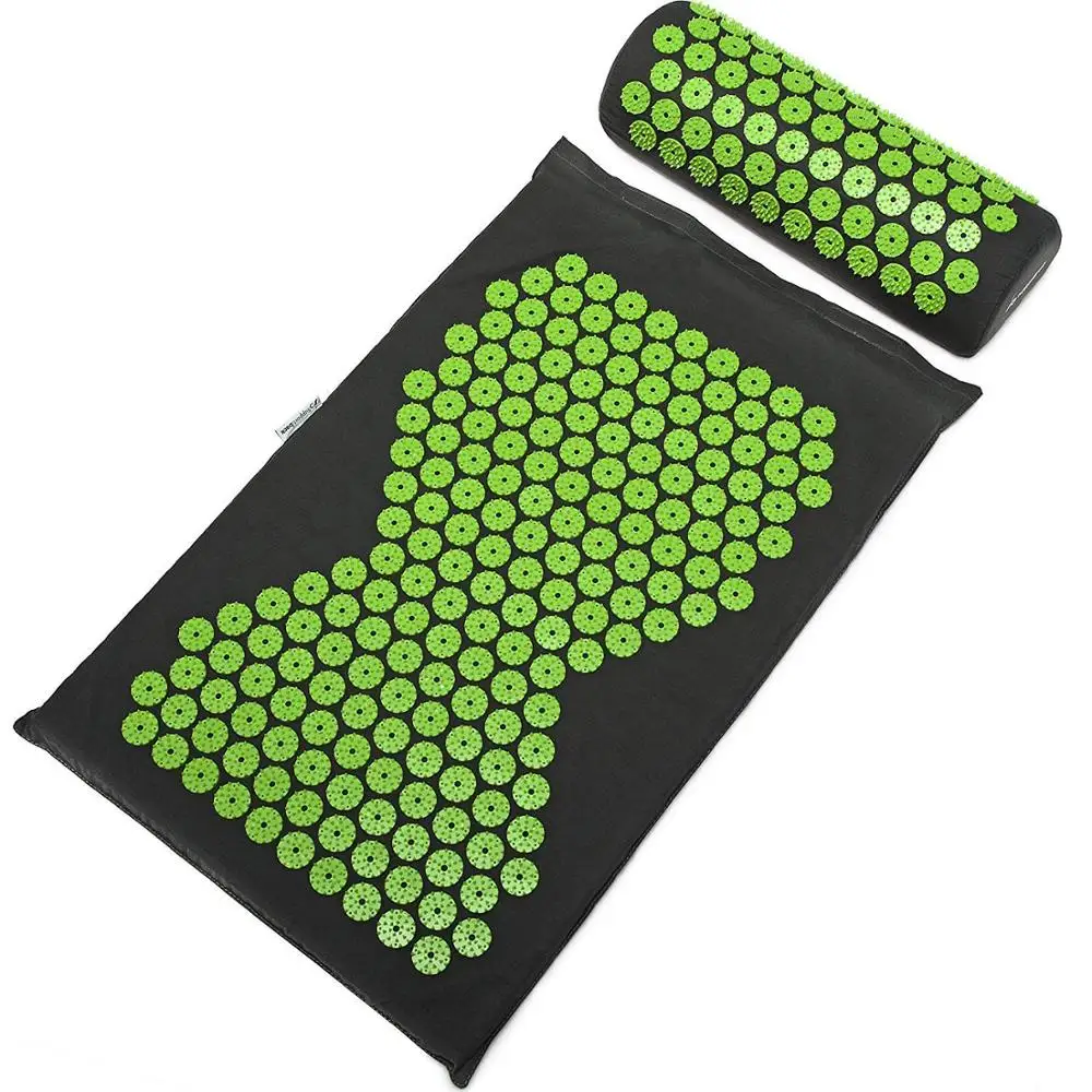 
Back and Neck Pain Relief - Acupressure Mat and Pillow Set - Relieves Stress Back Neck and Sciatic Pain 