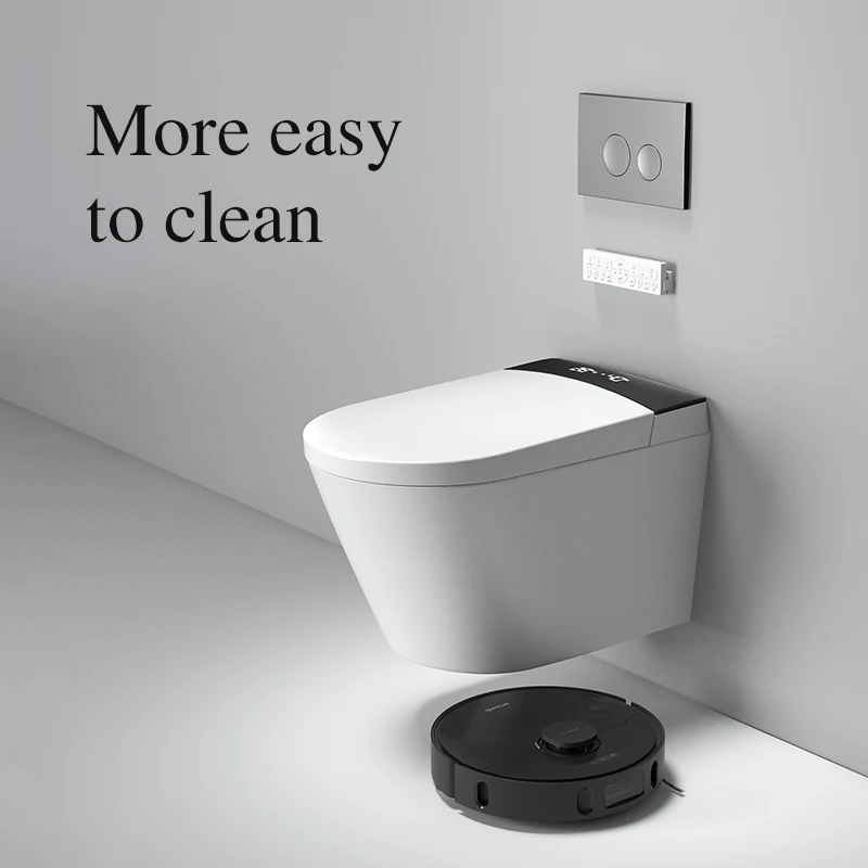 European standard smart back to wall mounted toilet and water tank bathroom white electric toilet