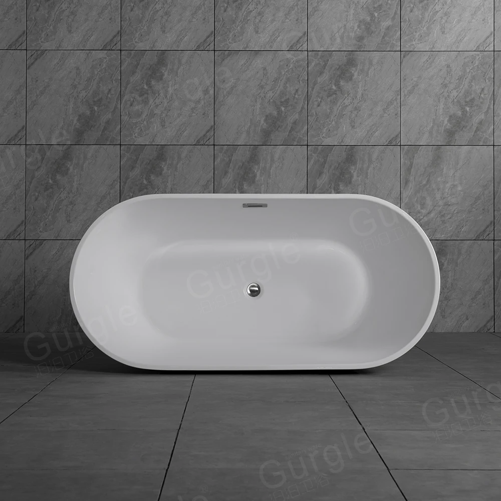 Classic Modern Design Acrylic Tub Luxury Bathroom Hotel CE CUPC Approved Freestanding Acrylic Bathtub With Drainer