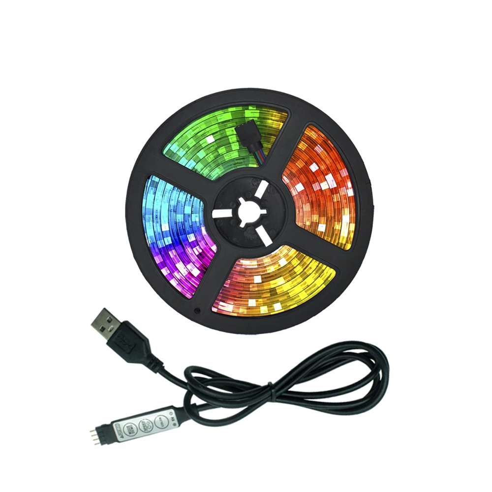 Joystar 1M Waterproof IP65 RGB TV Strip Light IP65 5V USB 2835 30leds/m 24 Keys Remote Control LED Strip Lights