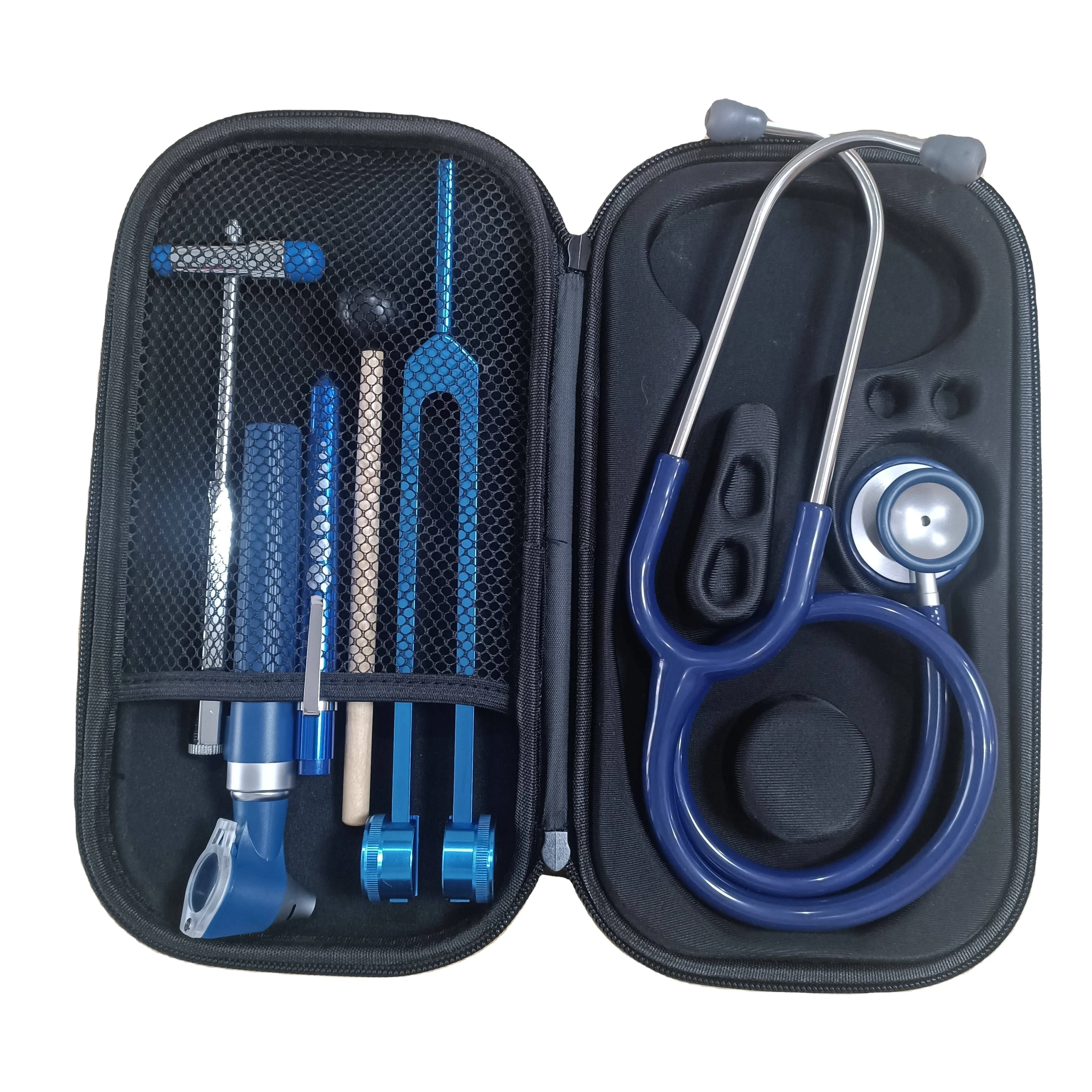 Wholesale Medical  stethoscope kits Manual stethoscope set Pen Light Stethoscope Tuning Fork Reflex Hammer And Mini Otoscope Set