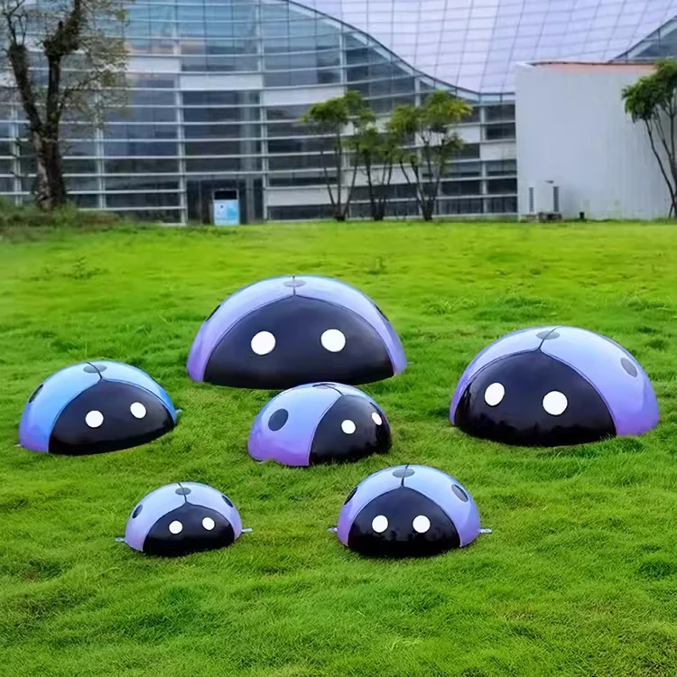 F011 Simulation seven star ladybug fiberglass sculpture outdoor animal kindergarten decorations large ornaments