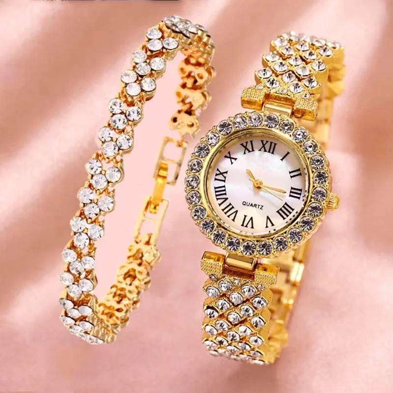 Fashion 6589 Ladies Watch with 4 pcs Bracelets Set Quartz Wristwatch Fashion Wristwatches