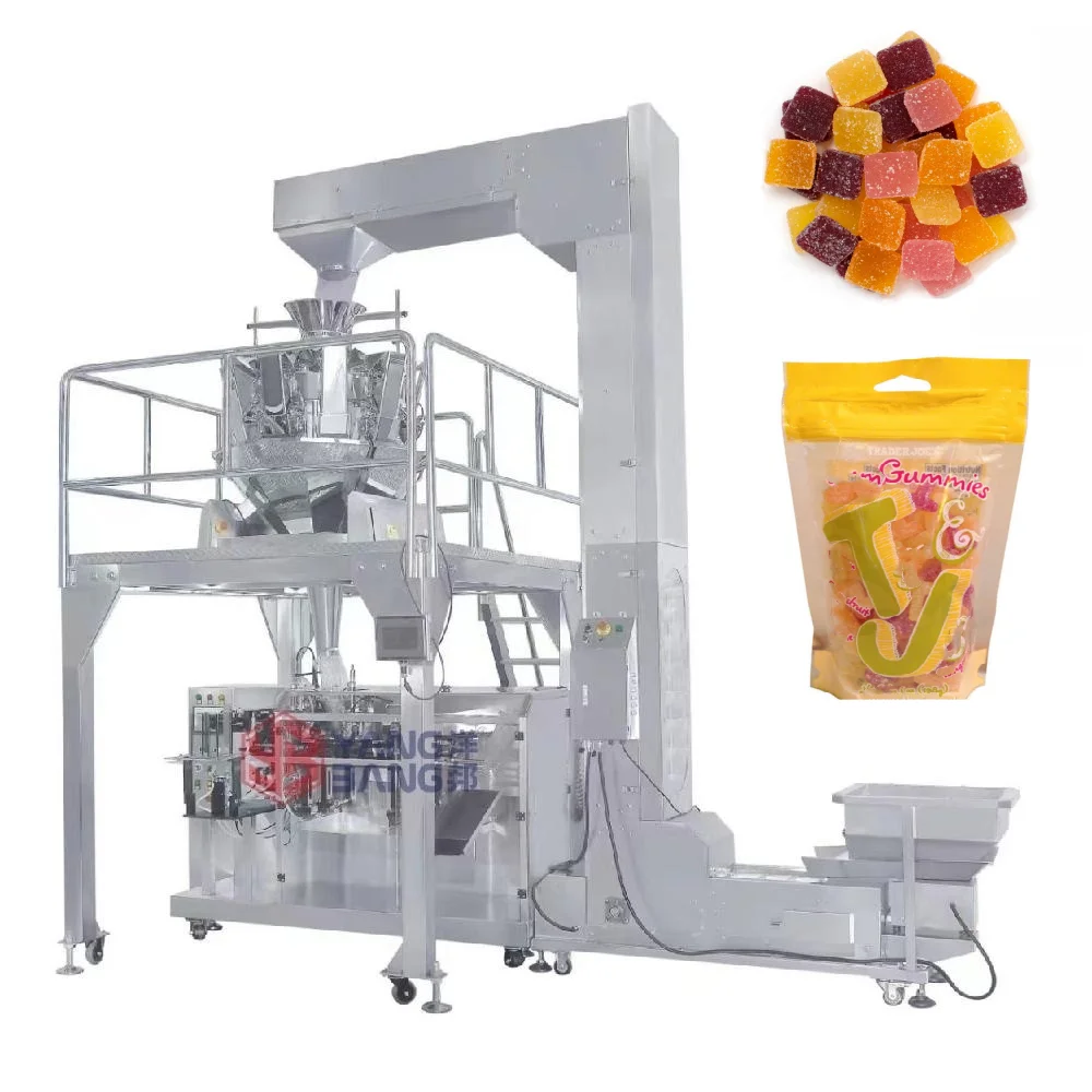 YB-210D Multi Function Automatic Doypack Biscuits Filling and Packing Machine Zipper Bag Weighing and Gummies Packing Machine