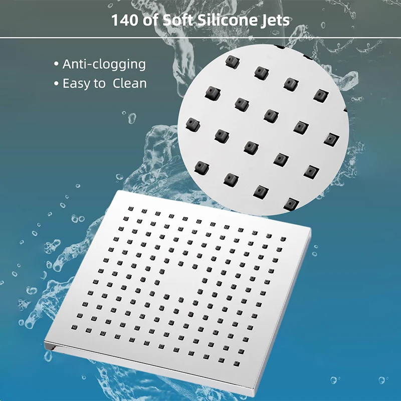 OEM ODM New Bathroom Chrome Shower Valve Faucet Luxury Rain Mixer Shower Column Set Rainfall Shower Head