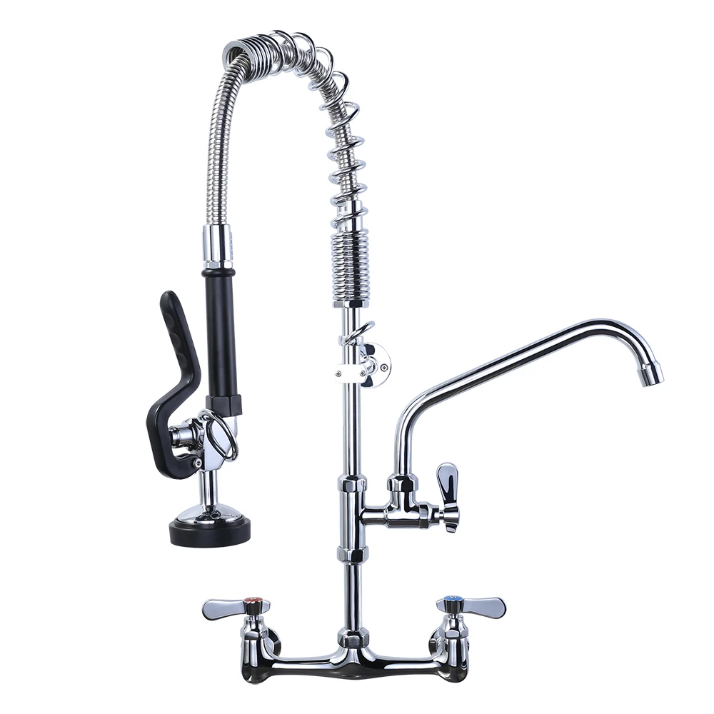 Kitchen Mixer Faucet Wall Mounted High Pressure Pre-rinse Unit Commercial Dishwasher Tap Pre-rinse Sprayer