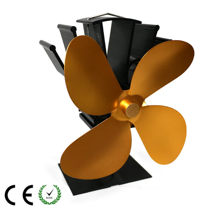 Silent Operation Eco Friendly Circulation Efficient Heat Distribution 4 Blade Wood burner Stove Fan