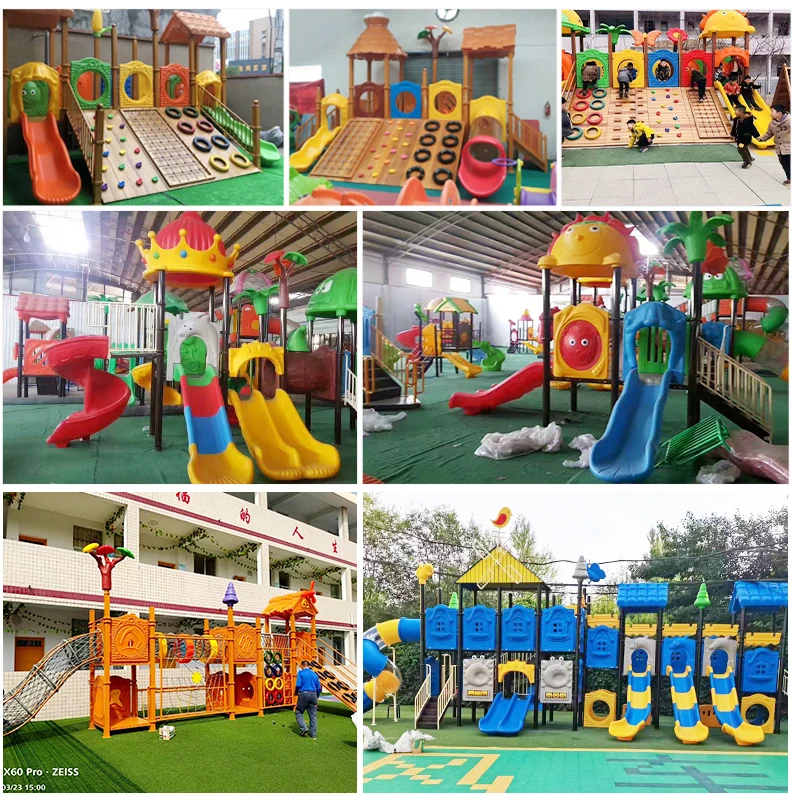 Garden Plastic Amusement Kids Play Games Commercial Park Equipment Slide Outdoor Playground For Kids
