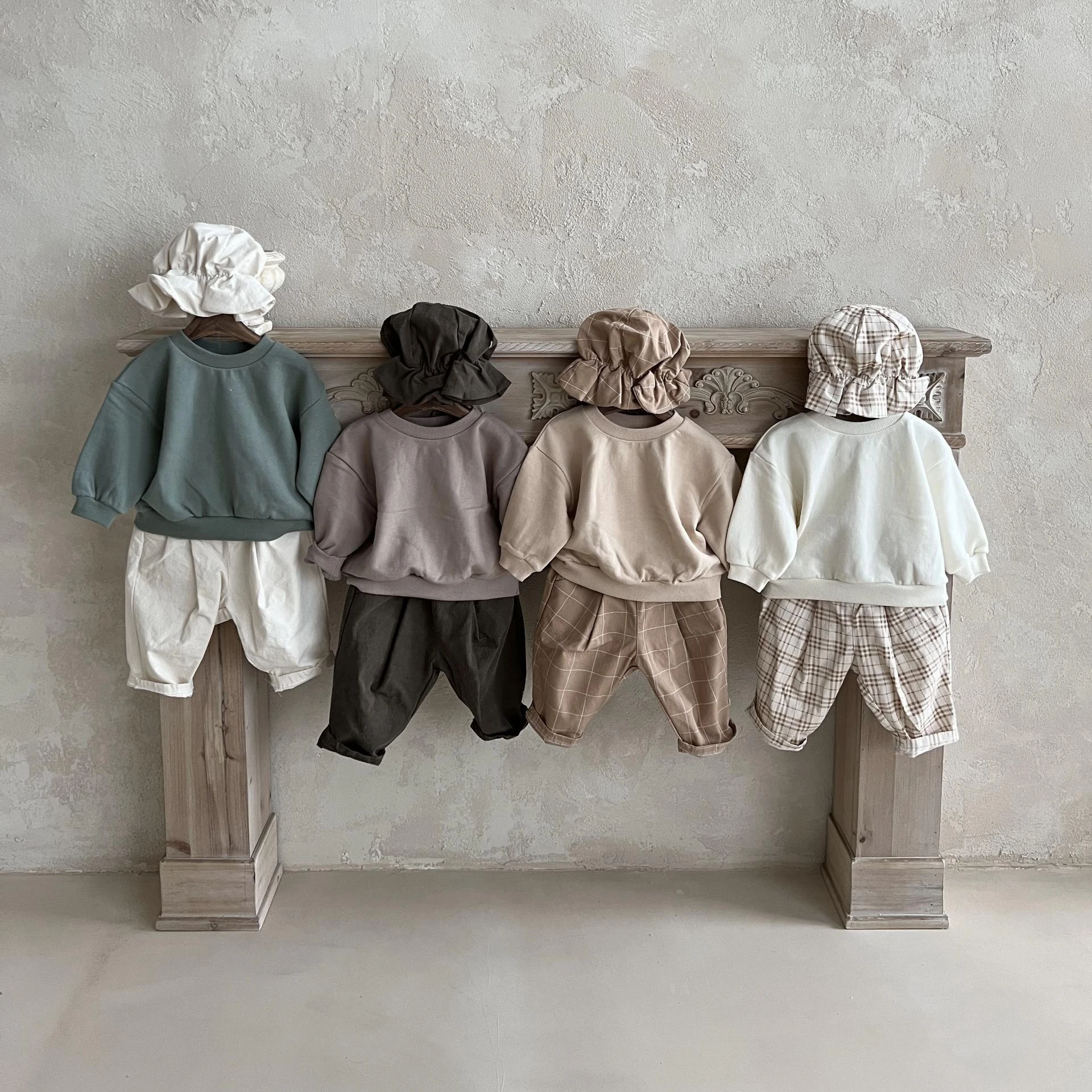 ins winter latest design kids casual sports plain blank sweatshirt toddler baby boy girl custom embroidered logo sweatshirt