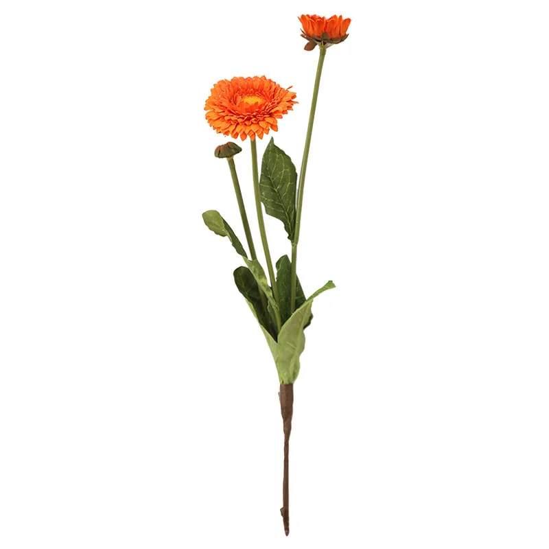 AL-9580 Factory direct faux yellow orange silk daisy artificial marigold flowers for Indian wedding themed event