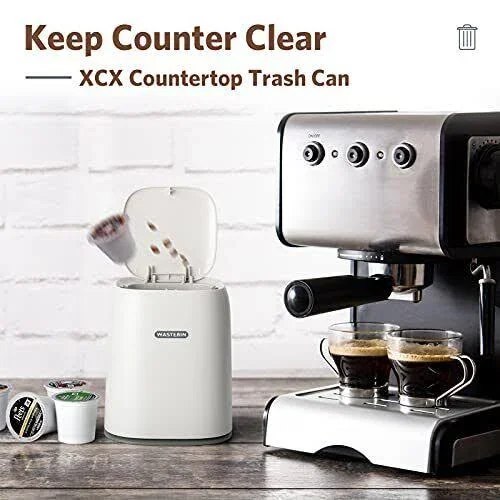 Countertop Mini Trash Can 0.4 Gallon Open Top Wastebasket Coffee Table Vanity Table Nightstand Pop Lid Waste Management