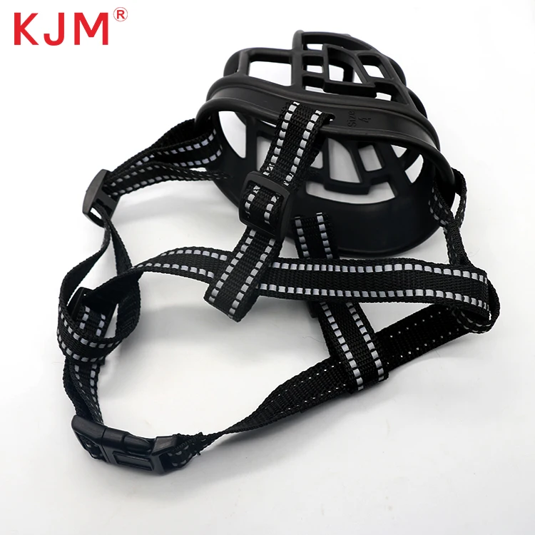 KJM Manufacturer free sample pet products dog mask adjustable leash anti-bite pet training dog muzzle high quality