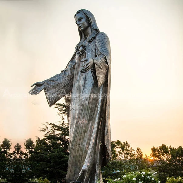 Hot sale Custom Outdoor  life size bronze Religious  virgin most powerful statue for Square landscape mary sculpture