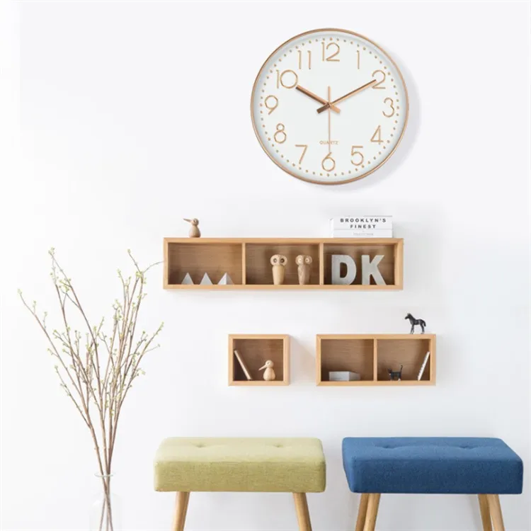 Brand Wall Clocks Needle Indoor Plastic Accurate Silent Hanging Ornament Round Home Decoration Cheap Plastic wall clocks