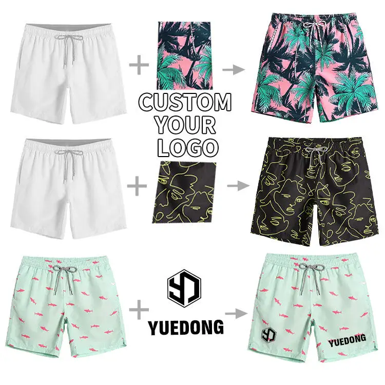 Sublimation Printed Swimming Swimwear With Logo Mens Swim Wear Fitness Custom Boardshorts Beach Shorts Swim Trunks For Men