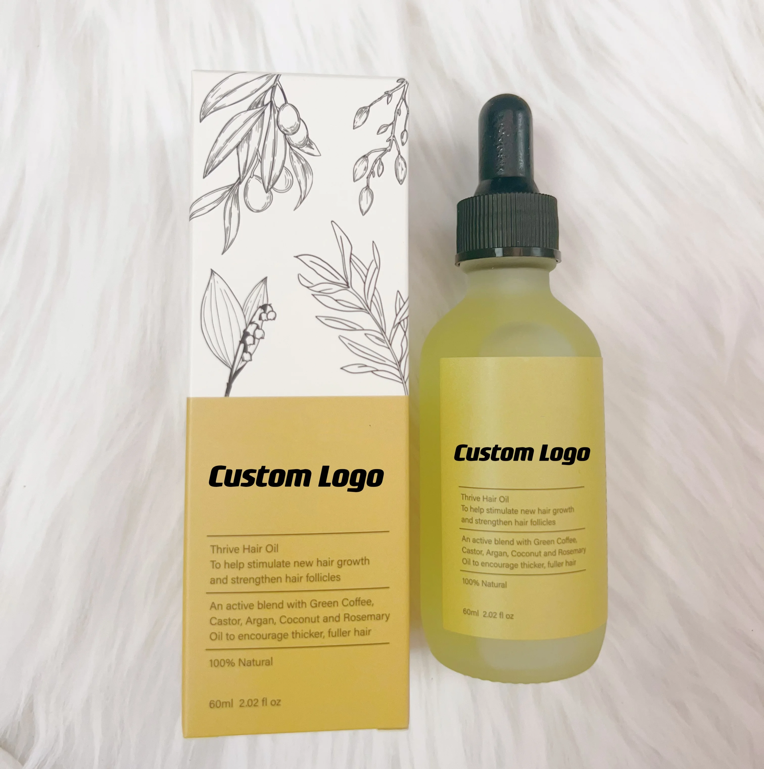 OEM Castor Coconut Hair Regrowth Treatment Essential Oil Rosemary Effective Organic Fast Anti Hair Loss Growth Essential Oil