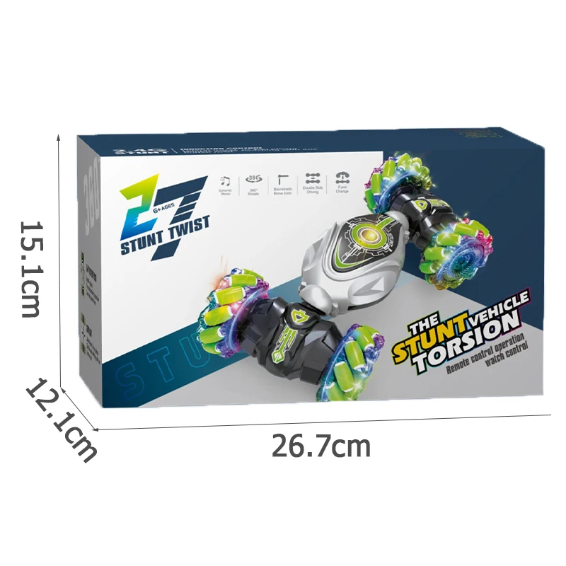 QS New Design RC Stunt Car Children Gift 3 Colors Radio Remote Control Twist Function Free Wheel Vehicle Toy With Colorful Light