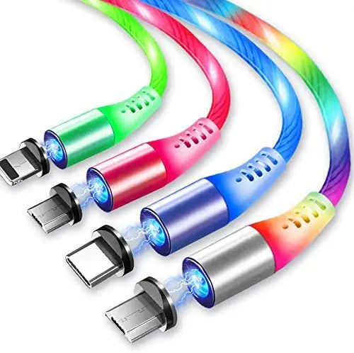 
for 3 in 1 Fast Charging LED Illuminated Quick Connect Magnetic 360 USB Cable Light Chargers 