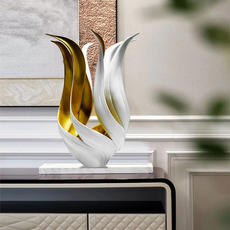 Custom Art Decoration Industrial 3d Printing Resin Large White Animal Figure Flower Sculpture Model