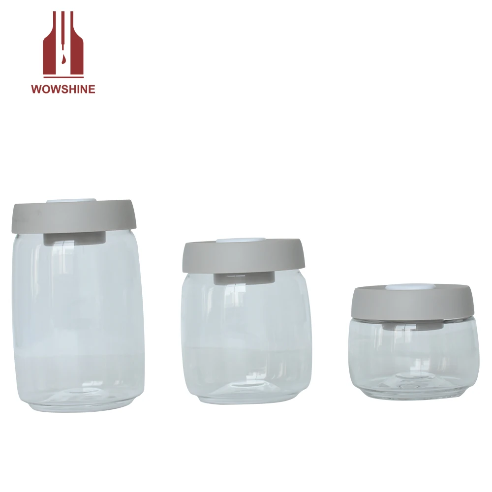 Plastic Storage Container Food Grade Packaging Bottle Honey Cookie Jar with Lid Good Sealing green Suits