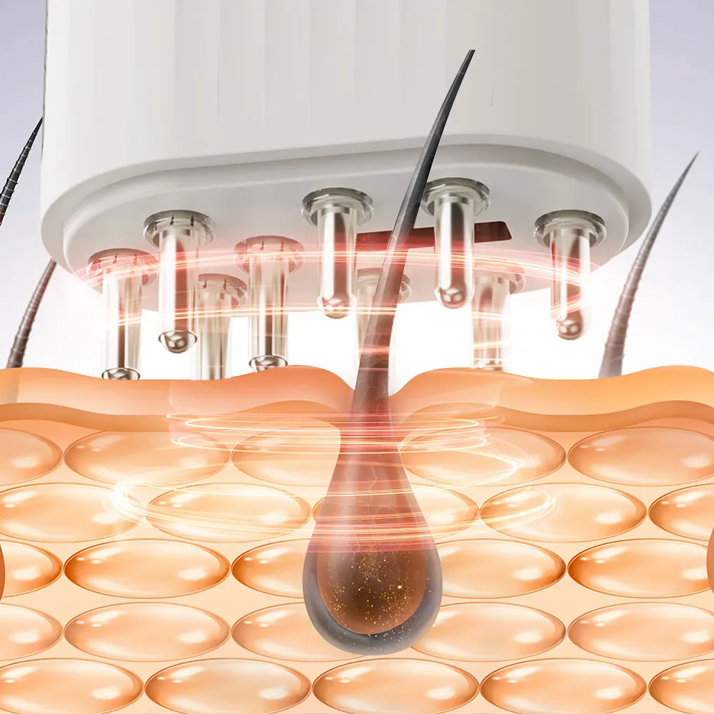 Hot Selling Electric Hair Growth Comb With Massage Hair Oil Liquid Ems Rf Led Laser  Comb Applicator for Christmas Gift