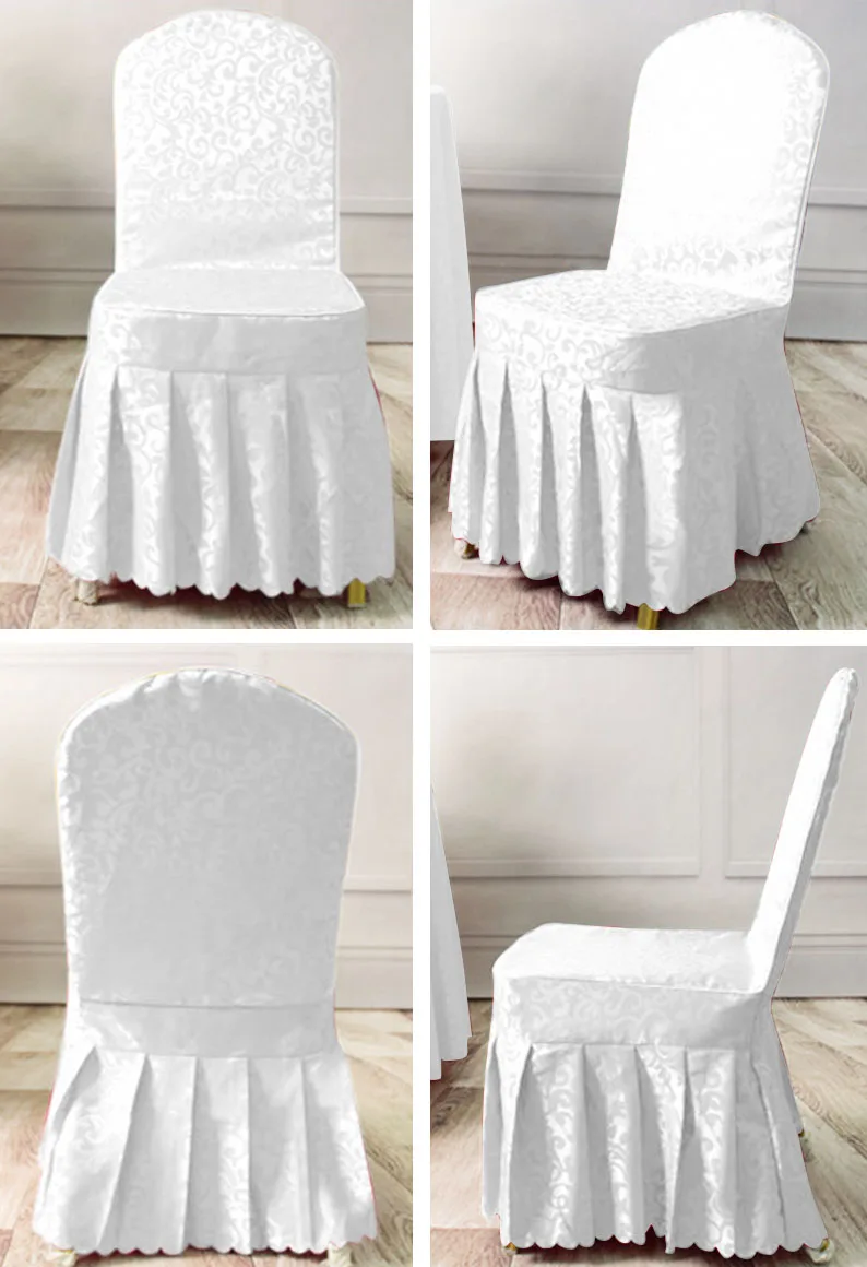 Customized Elegant Restaurant Dining Banquet Wedding Party Folding Spandex Seat Covers For Chairs Ruffled Spandex Chair Cover