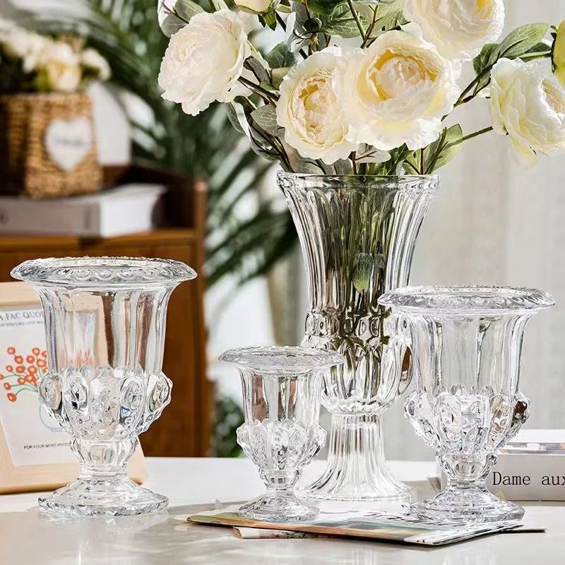 wholesale new  tall cone clear glass vase custom tall glass vases for wedding centerpieces