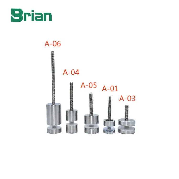 Stair Frameless Glass Standoff Railing Design  Adjustable Side Clamp Stainless Steel 304 Glass Standoff Screw