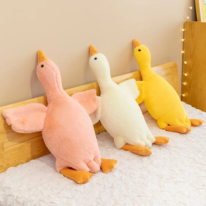Hot Selling Big Size White Goose Stuffed Plush Toy Sleeping Sofa Cushion Large Stuffed Duck Baby Doll