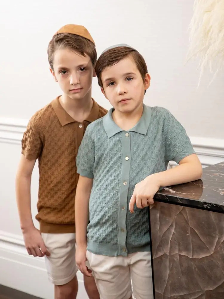 Brother Sister Matching Clothes Summer Boys Girls Knitted Outfits Sweater Shortsleeves Baby Tops Girls Skirt Little Girls Pants