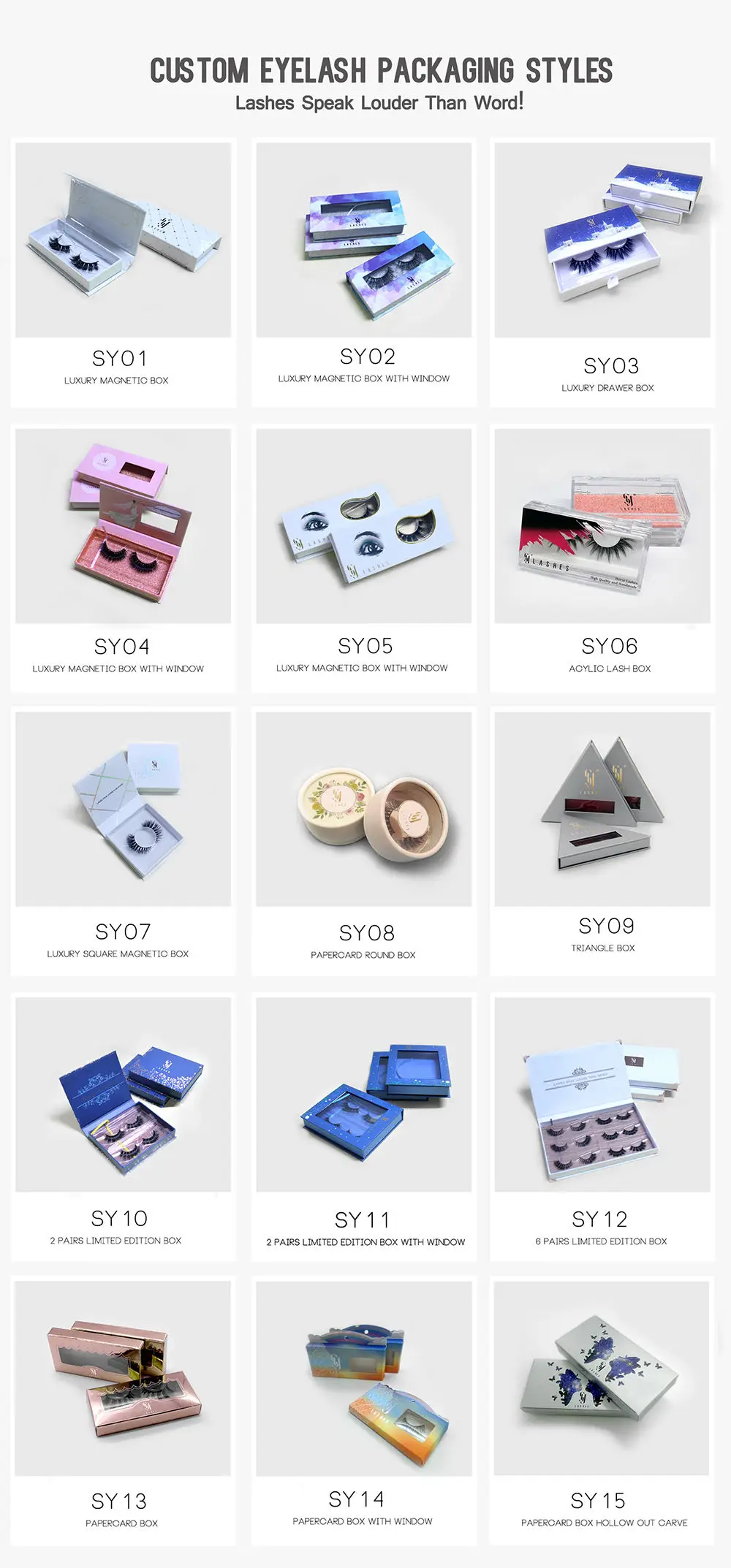 SY shuying wholesale false eyelashes private label 3d mink fur eyelashes