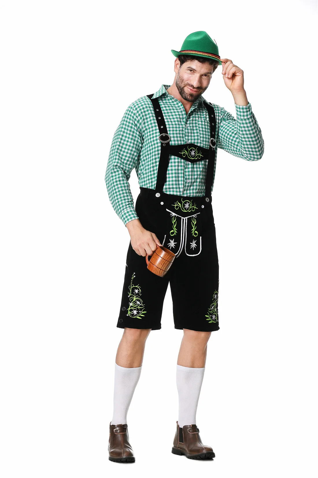 Party German Beer Okotoberfest Bavarian Guy Mens Lederhosen Adult Halloween Costumes Fancy Dress Outfit
