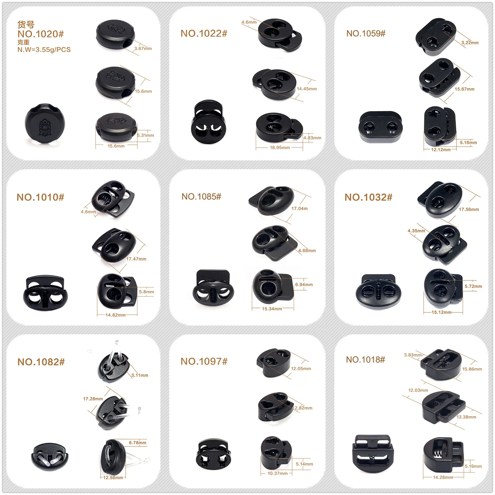 Wholesales metal rope stopper cord stopper spring end stopper