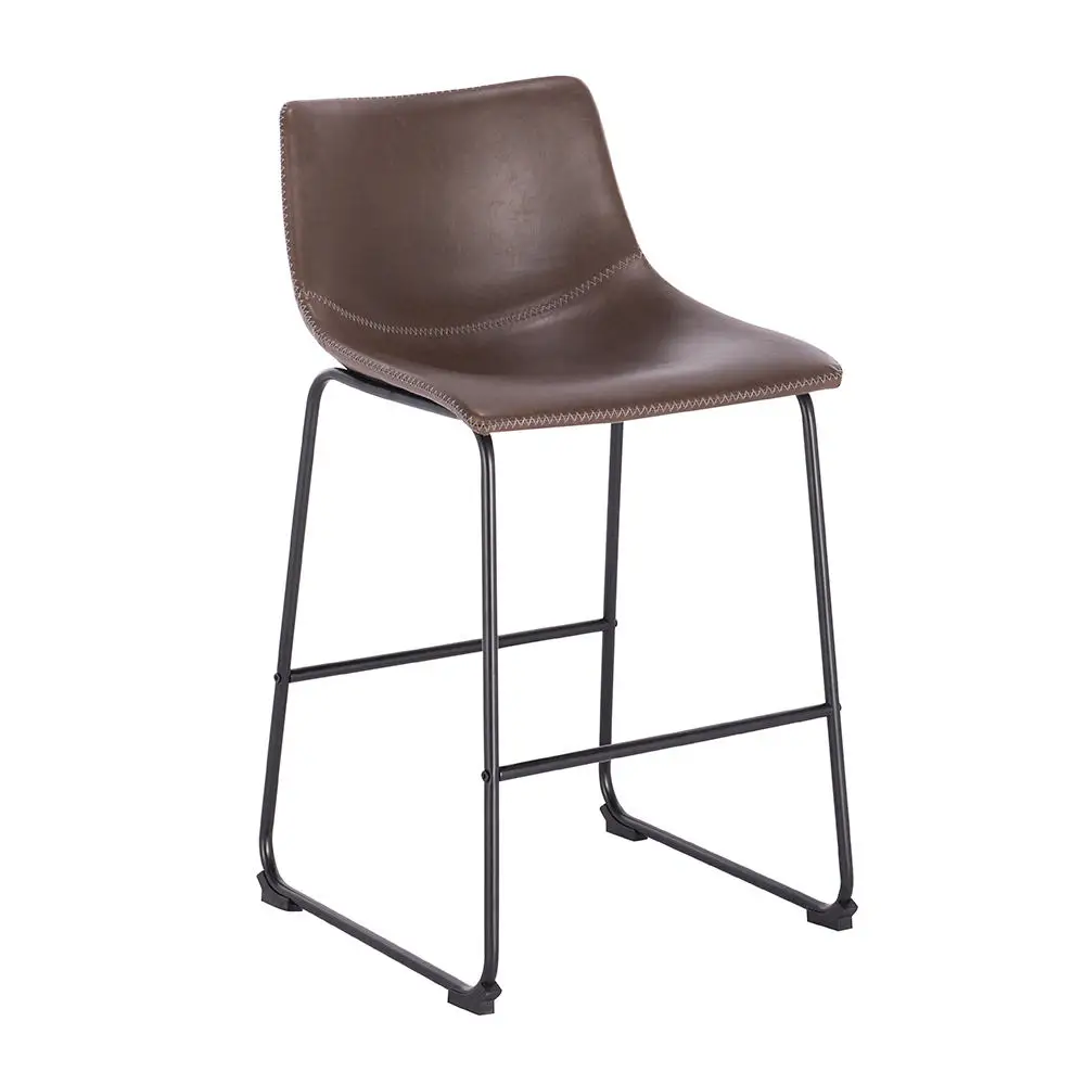 Manufacturer Supplier Classic Design Pu Leather Seat Metal Frame Bar Stool Chairs