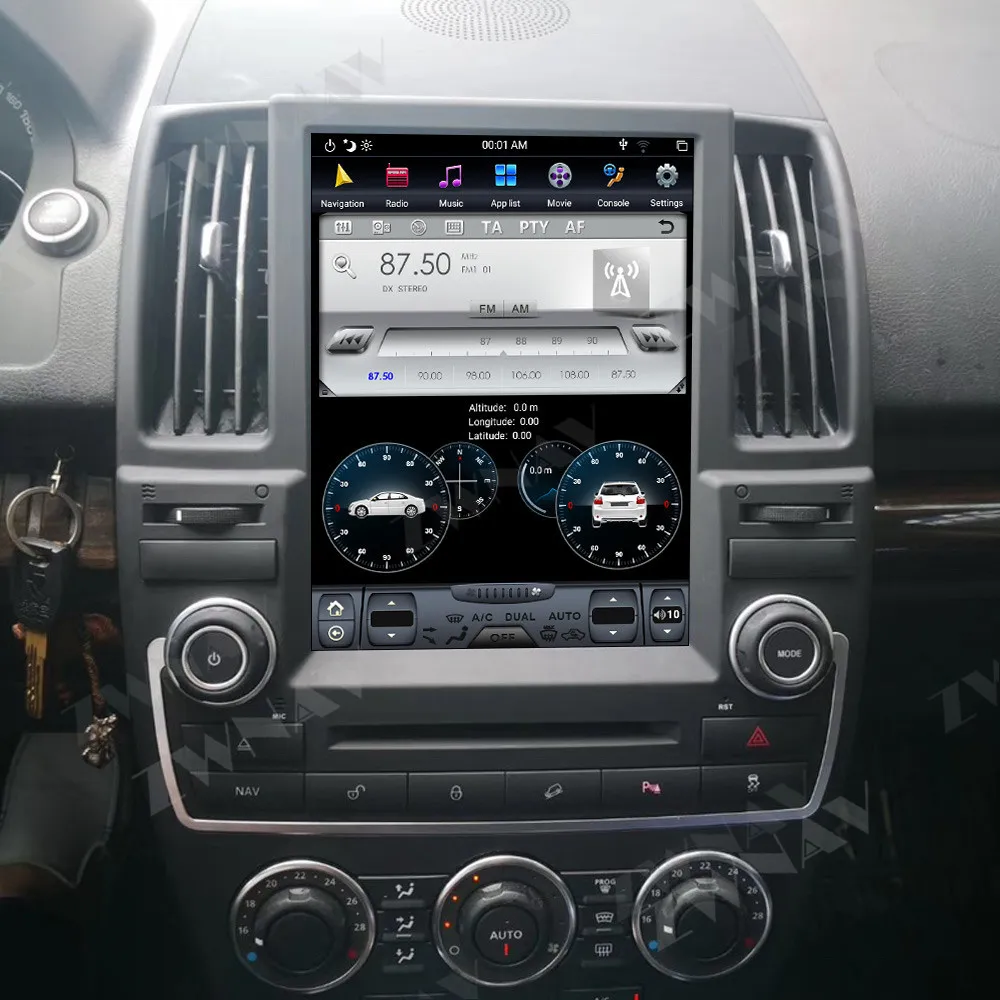 Автомобильный мультимедийный плеер Tesla Style Android 9 64 ГБ радио для Land Rover Freelander 2 LR2 L359 2006-2015 GPS-навигация Carplay