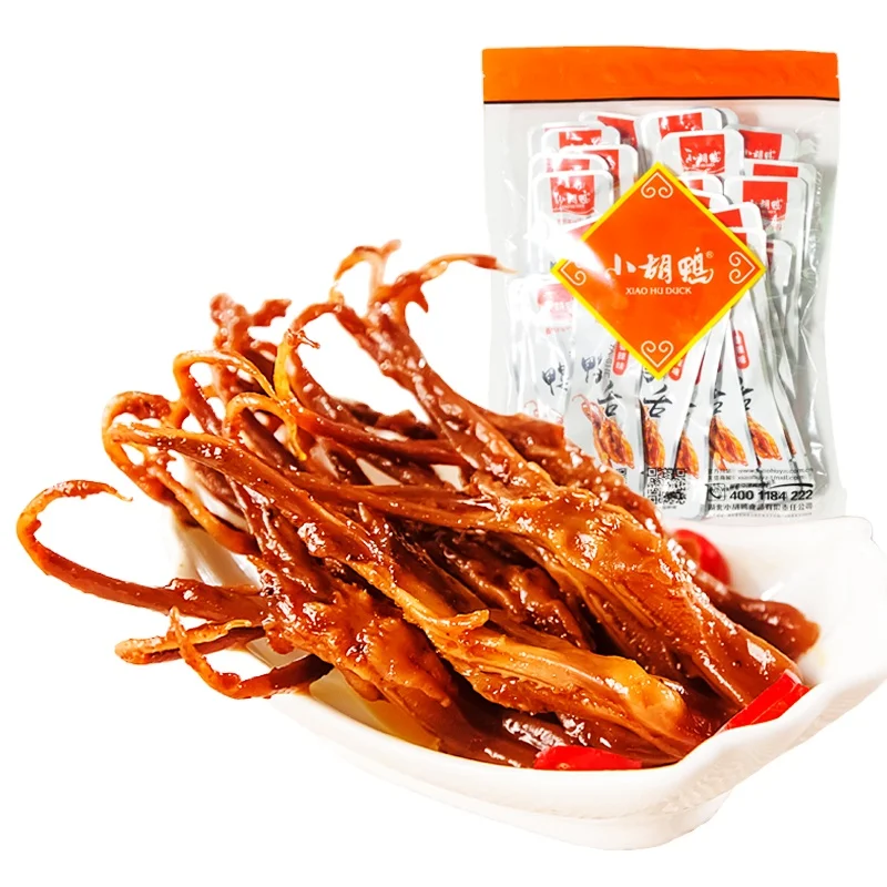 Xiao Hu-Duck Manufacturer of Spicy Duck Tongue 95g/bag snack at Bottom Price