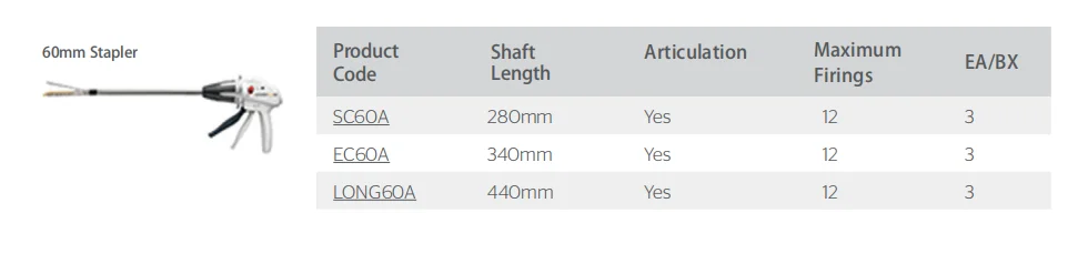 High Performance Endo Stapler GST60B Echelon 60 Reloads for Colorectal Surgery
