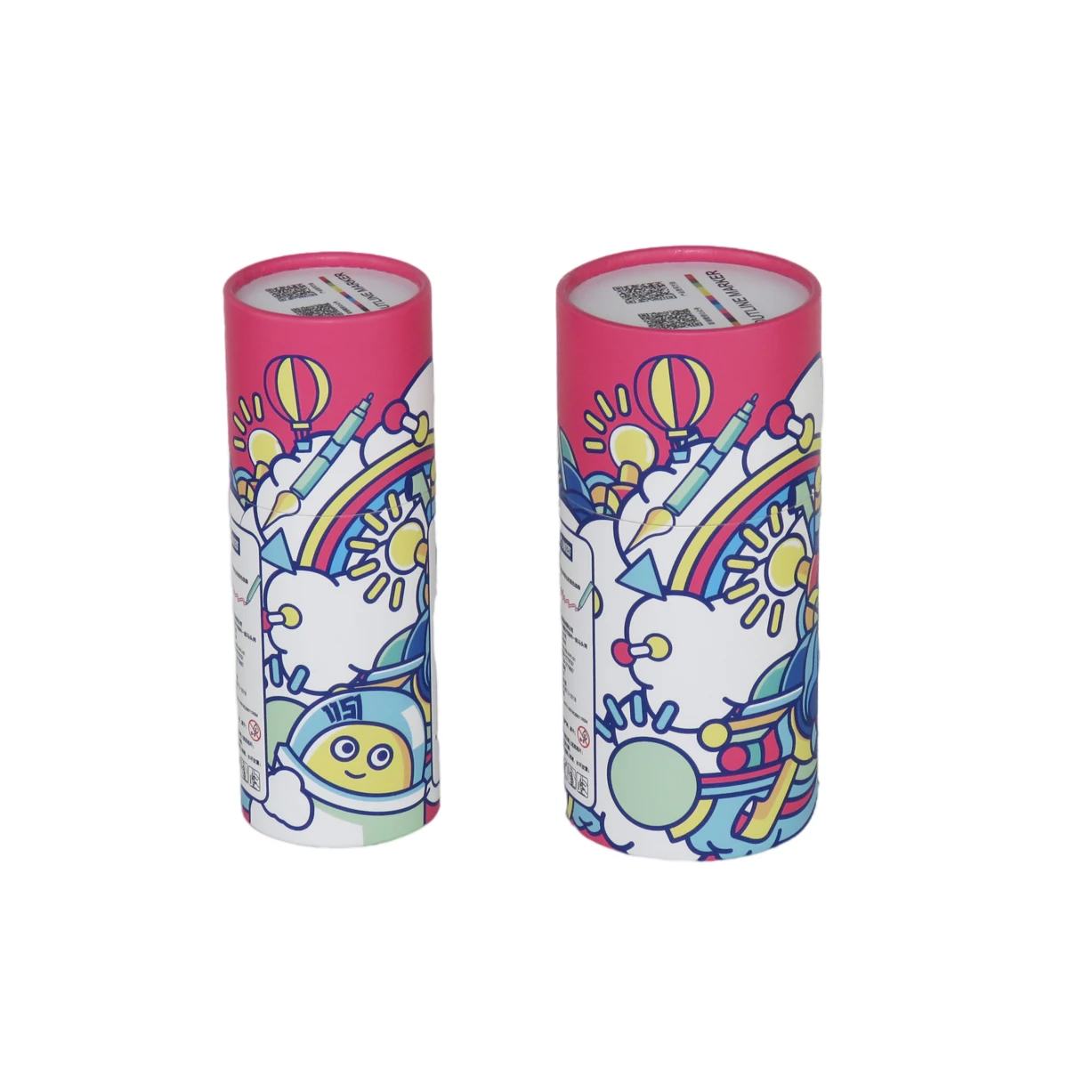 Custom Logo Paper Black tube Box container Round Perfume Package Tea paper cylinder packaging
